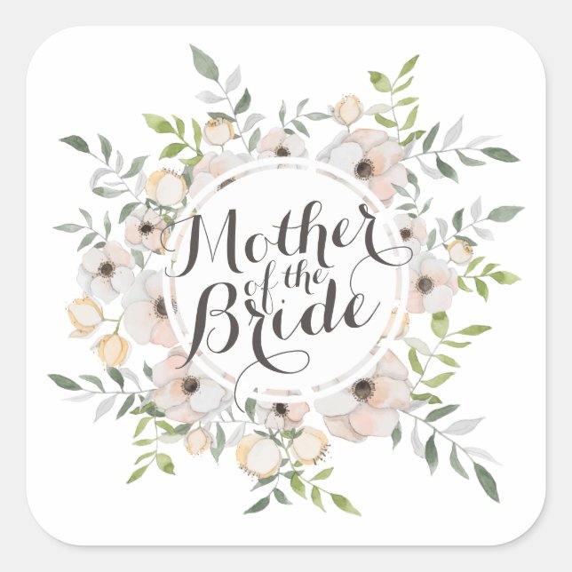 Carré Mère de la mariée Aquarelle Sticker Seal (Devant)
