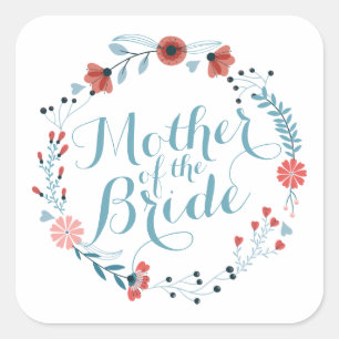 Carré Mère de la mariée mignonne Sticker Wreath