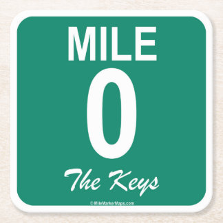 Carré Mile Marker 0 Dessous de verre pour Rum Runners & 