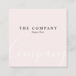 Carré minimaliste Pastel Pink Typo Carte de visite