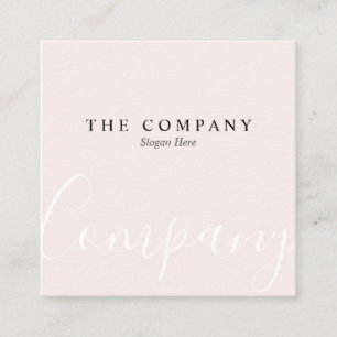 Carré minimaliste Pastel Pink Typo Carte de visite