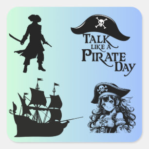 Carré Mon Sticker Pirate Unique : Adventure Await