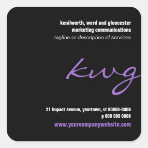 Carré Monogramme de Lilac cursif Sticker promotionnel
