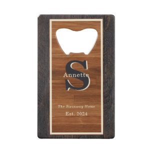 Carré Monogramme de teinte de bois moderne 2Tone