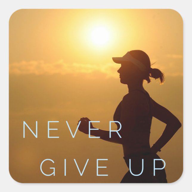 Carré N'Abandonne Jamais ! - Sticker Motivational Runnin (Devant)