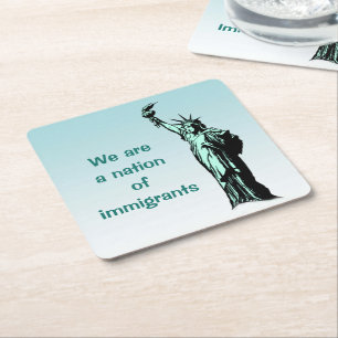 Carré Nation des immigrants Dessous de verre de papier b