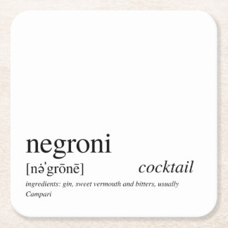Carré Negroni Moderne Typographie Noire Dessous de verre