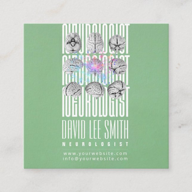 Carré Neurologue Tipographyc carte de visite (Devant)