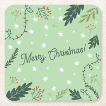 Noël Nouvel An dîner sauge dessous de verre vert