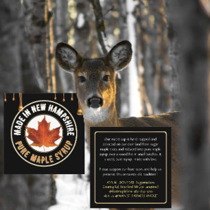 Carré Nom d'état MAPLE SYRUP CARTE DE VISITE avec goutte