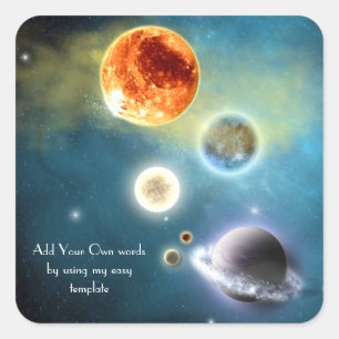 Carré Nouveau système solaire Sticker