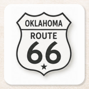 Carré Oklahoma Route 66 Rétro Dessous de Verre Bouclier