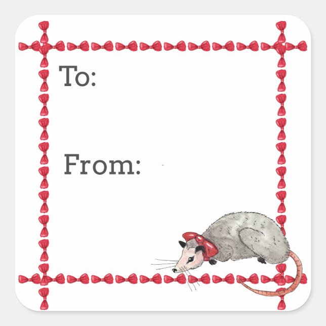Carré Opossum Holiday Sticker (Devant)