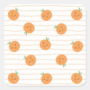 Carré Oranges mignonnes - Sticker
