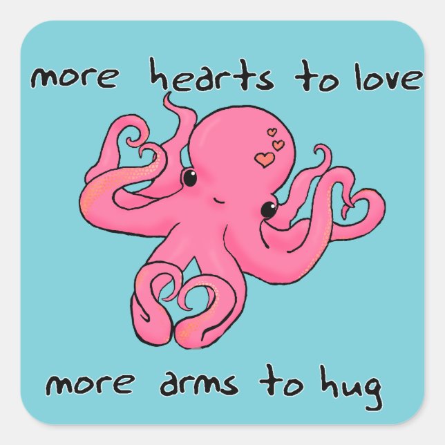 Carré Otopus Valentine's Day sticker Valentines (Devant)