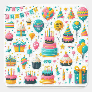 Carré Pack Sticker Festival Anniversaire"