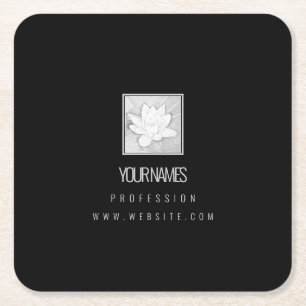 CARRÉ PAPIER DESSOUS DE VERRE CARTE DE VISITE : LOTUS : 