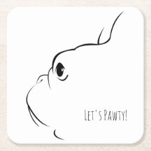 Pawty French Bulldog Silhouette Dessous de verre