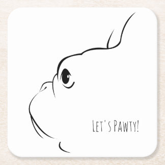 Carré Pawty French Bulldog Silhouette Dessous de verre