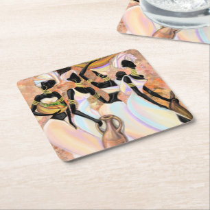 Carré Peinture de style Art Dessous de verre pour femmes