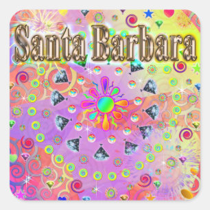 Carré Père Noël Barbara Lucky Golden Sticker
