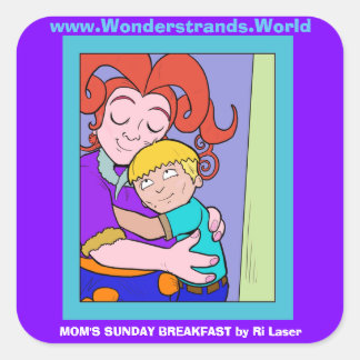 Carré Petit-déjeuner de maman Grand Sticker