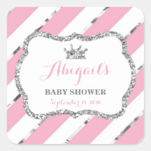 Carré Petit Sticker Princesse, Rose, Parties scintillant