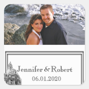 Carré Philadelphie Destination Mariage Favor Sticker