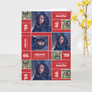 Carré Photo Graduation Classe Année Carte rouge