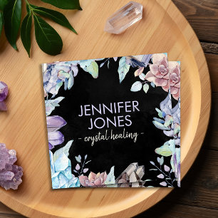 Carré Pierres d'aquarelle - cristaux carte de visite