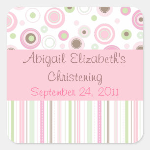 Carré Pink Brown Sweet Girl Polka Dot Favoriser Sticker