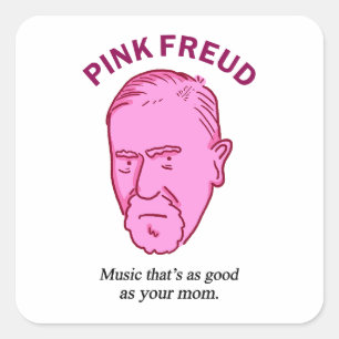 Carré Pink Freud Funny Music Psychologie Pun Sticker