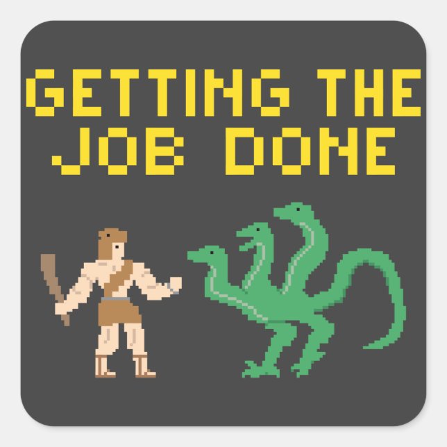 Carré Pixel Art Hercules - Sticker (Devant)