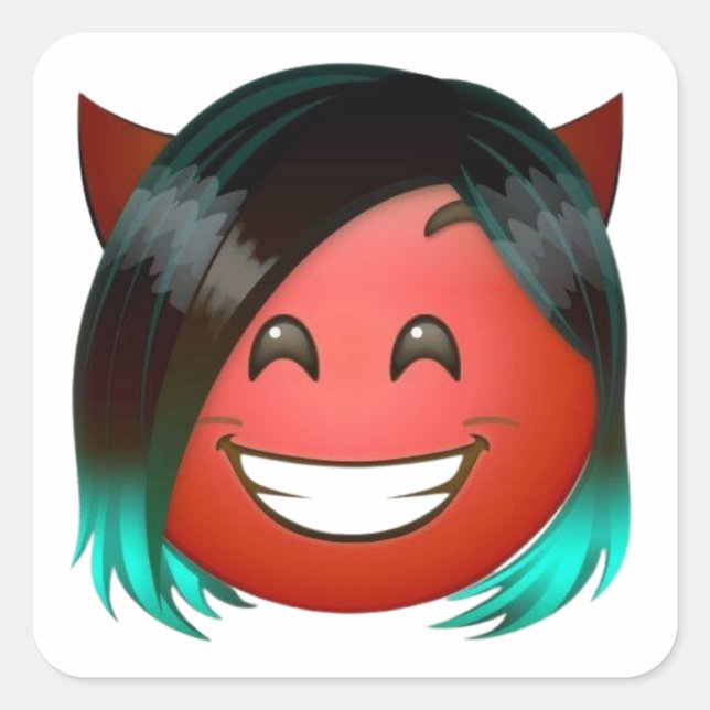 Carré : Playful Devil Emoji Sticker (Devant)