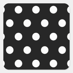 Carré Point Polka blanc sur Sticker noir