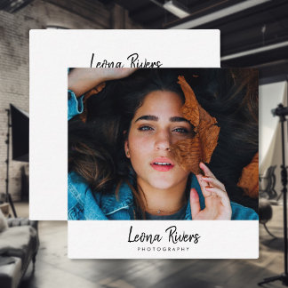 Carré Portrait QR Code Photographe Carte de visite