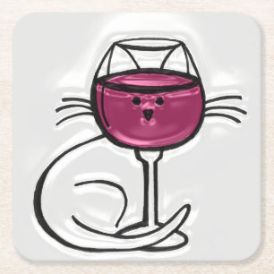 Carré Pour l'AMOUR des Dessous de verre Vins & Chats