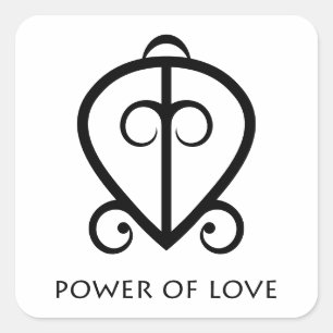 Carré Pouvoir de l'amour Adinkra Symbole Sticker