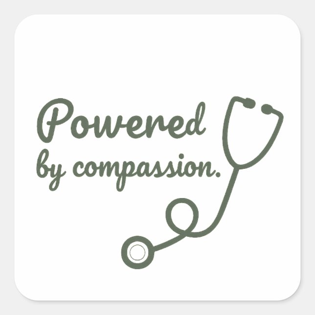 Carré Powered by Compassion Sticker (Devant)