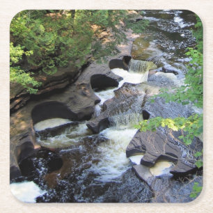 Carré Presque Isle River - Dessous de verre du Michigan