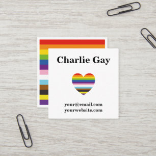 Carré Pride LGBTQ Gay Rainbow Carte de visite