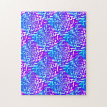Carré psychédélique violet bleu en Carré Puzzle
