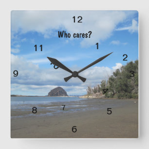 Carré "Qui s'en soucie ?" Horloge murale