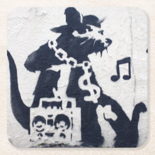 Carré Rat Rap Graffiti Art Dessous de verre