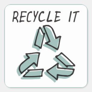 Carré Recycle it for Environment sensibilisation Sticker