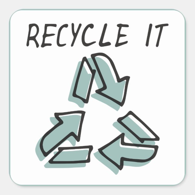 Carré Recycle it for Environment sensibilisation Sticker (Devant)