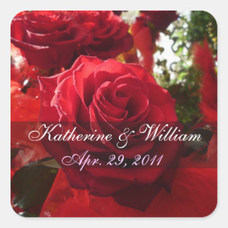 Carré Red Roses Enregistrer Le Sticker Date