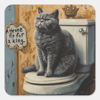 Carré Regal Restroom : Chubby British Short-hair Sticker
