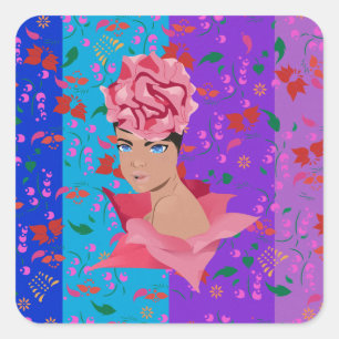 Carré Renouvellement Fleur Bright Floral Girl Sticker
