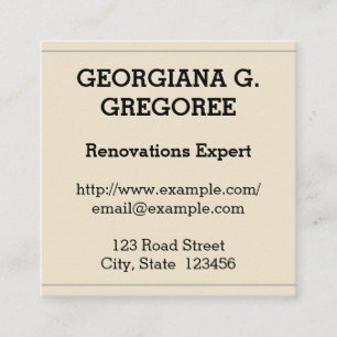 Carré Rénovations à l'ancienne Carte de visite expert